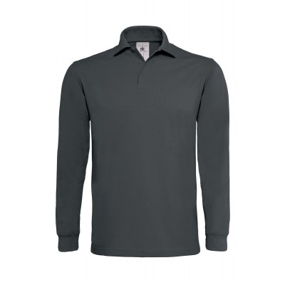 Polo Heavymill LSL colore dark grey taglia XXL