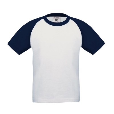 T-Shirt Base-Ball /Kids colore white/navy taglia 3/4