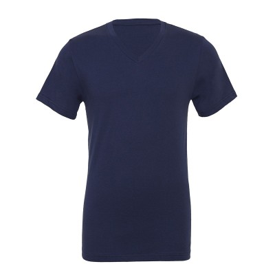 T-Shirt Unisex Jersey Short Sleeve V-Neck Tee colore Navy taglia S