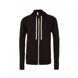 Felpe Unisex Triblend Sponge Fleece Full-Zip Hoodie colore Solid Black Triblend taglia S