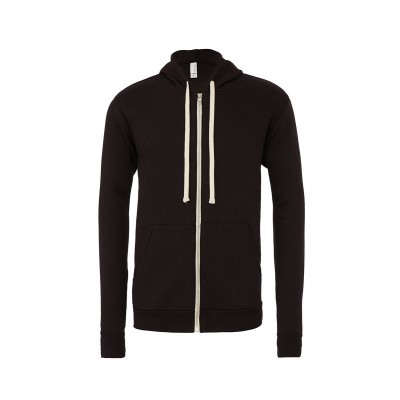 Felpe Unisex Triblend Sponge Fleece Full-Zip Hoodie colore Solid Black Triblend taglia M