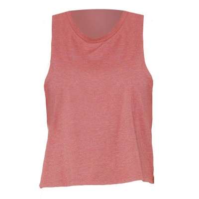 T-Shirt Women's Racerback Cropped Tank colore Heather Mauve taglia L