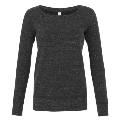 Felpe Women's Sponge Fleece Wide Neck Sweatshirt colore Charcoal-Black Triblend taglia L
