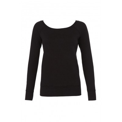 Felpe Women's Sponge Fleece Wide Neck Sweatshirt colore Solid Black Triblend taglia S