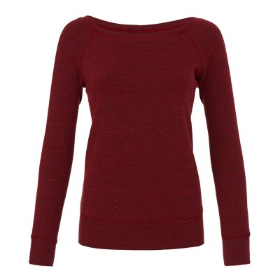 Felpe Women's Sponge Fleece Wide Neck Sweatshirt colore Dark Red Triblend taglia S