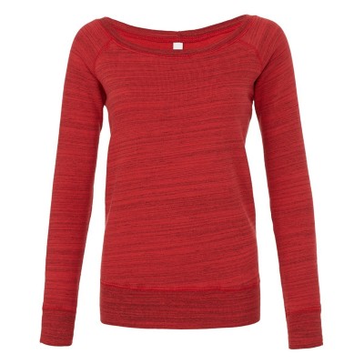 Felpe Women's Sponge Fleece Wide Neck Sweatshirt colore Red Marble Fleece taglia S