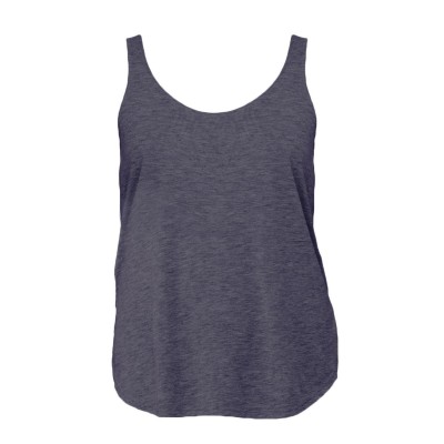 T-Shirt Women's Flowy Side Slit Tank colore Heather Navy taglia S