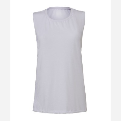 T-Shirt Women's Flowy Scoop Muscle Tank colore White taglia S