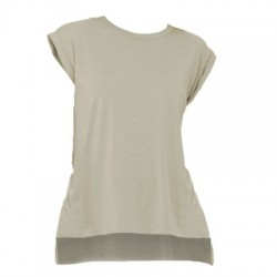 T-Shirt Women's Flowy Muscle Tee with Rolled Cuff 2