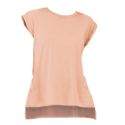 T-Shirt Women's Flowy Muscle Tee with Rolled Cuff colore Peach taglia S