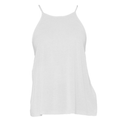 T-Shirt Women's Flowy High Neck Tank colore White taglia L