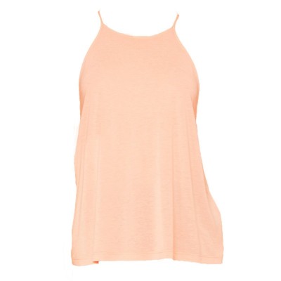 T-Shirt Women's Flowy High Neck Tank colore Peach taglia S