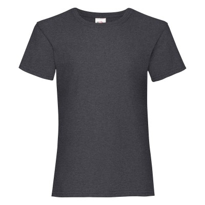 T-Shirt Girls Valueweight T colore dark heather grey taglia 3/4