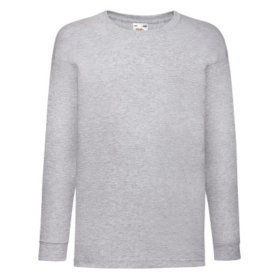 T-Shirt Kids Valueweight Long Sleeve T colore heather grey taglia 3/4