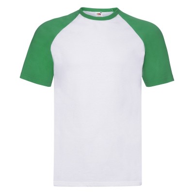 T-Shirt Valueweight Short Sleeve Baseball T colore white-kelly green taglia S