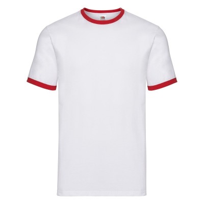 T-Shirt Valueweight Ringer T colore white-red taglia S