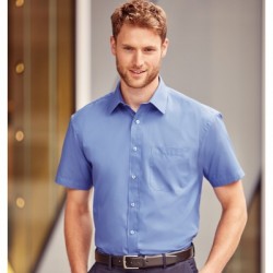 Camicie Men's Short Sleeve Pure Cotton Poplin Shirt