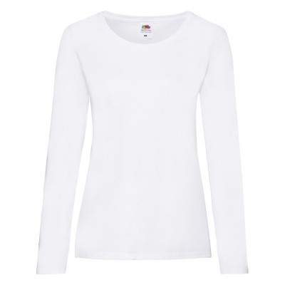 T-Shirt Ladies Valueweight Long Sleeve T colore white taglia XS