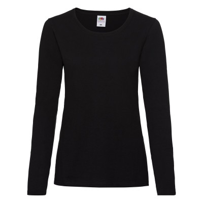 T-Shirt Ladies Valueweight Long Sleeve T colore black taglia XS
