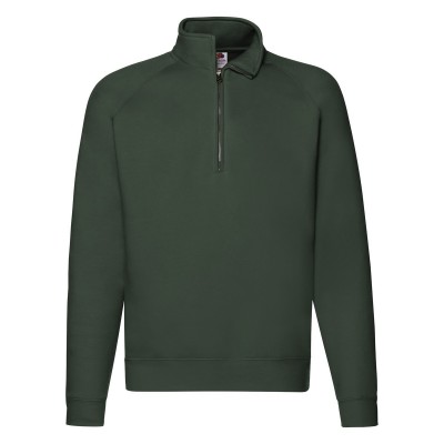 Felpe Premium Zip Neck Sweat colore bottle green taglia M