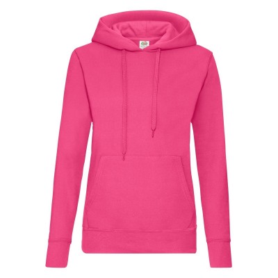 Felpe Ladies Classic Hooded Sweat colore fuchsia taglia XS