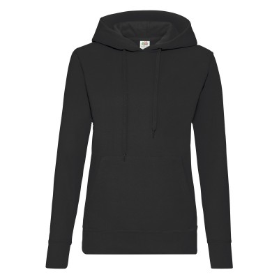 Felpe Ladies Classic Hooded Sweat colore black taglia XS
