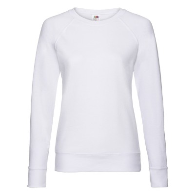 Felpe Ladies Lightweight Raglan Sweat colore white taglia XS