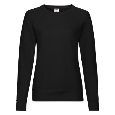 Felpe Ladies Lightweight Raglan Sweat colore black taglia XS