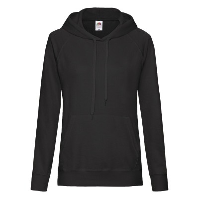 Felpe Ladies Lightweight Hooded Sweat colore black taglia XS