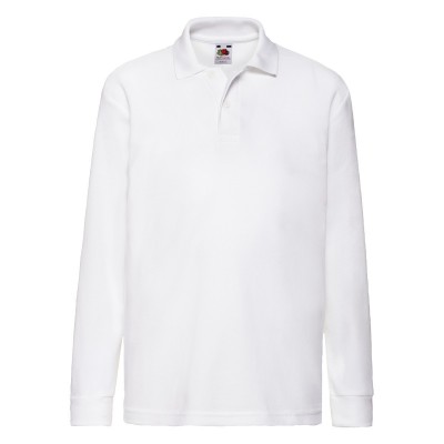 Polo Kids 65/35 Long Sleeve Polo colore white taglia 3/4