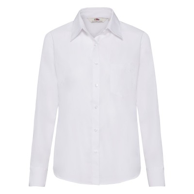 Camicie Ladies Poplin Shirt Long Sleeve colore white taglia XS