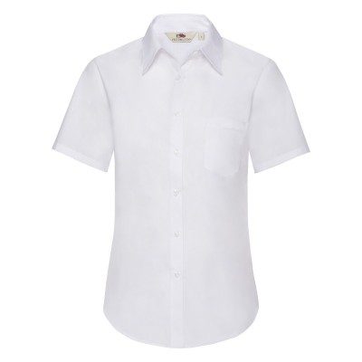 Camicie Ladies Poplin Shirt Short Sleeve colore white taglia XS