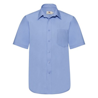 Camicie Poplin Shirt Short Sleeve colore mid blue taglia XL