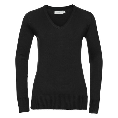 Maglieria Ladies' V-Neck Knitted Pullover colore black taglia L
