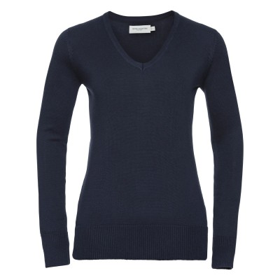Maglieria Ladies' V-Neck Knitted Pullover colore french navy taglia XXS