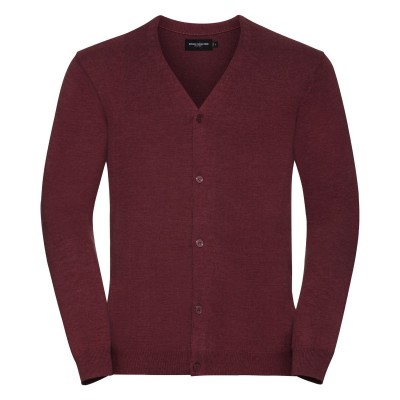 Maglieria Men's V-Neck Knitted Cardigan colore Cranberry Marl taglia S