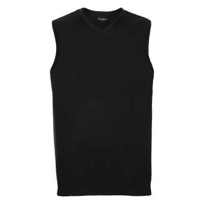 Maglieria Adults' V-Neck Sleeveless Knitted Pullover colore black taglia XXS