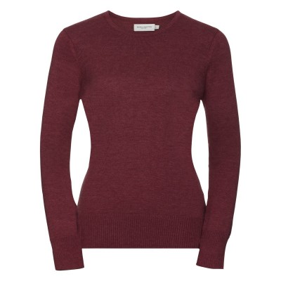 Maglieria Ladies' Crew Neck Knitted Pullover colore Cranberry Marl taglia L