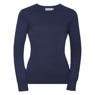 Maglieria Ladies' Crew Neck Knitted Pullover colore Denim Marl taglia XXS