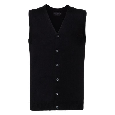 Maglieria Men's V-Neck Sleeveless Knitted Cardigan colore black taglia XXS