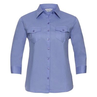 Camicie Ladies' Roll 3/4 Sleeve Shirt colore blue taglia M