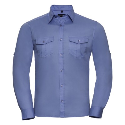 Camicie Men's Roll Long Sleeve Shirt colore blue taglia XL