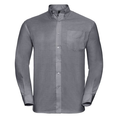 Camicie Men's Long Sleeve Easy Care Oxford Shirt colore silver taglia S