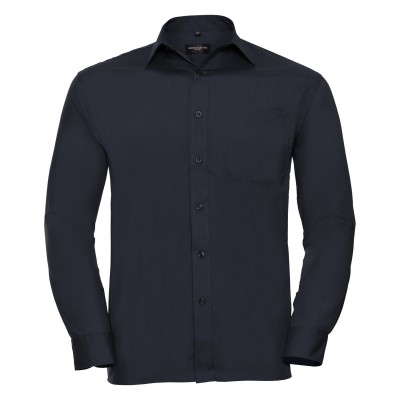 Camicie Men's Long Sleeve PolyCotton Poplin Shirt colore french navy taglia S
