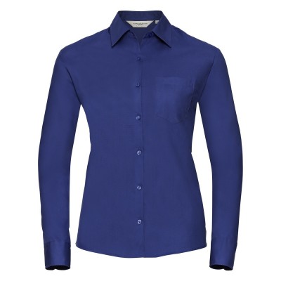 Camicie Ladies' Long Sleeve Pure Cotton Poplin Shirt colore aztec blue taglia L