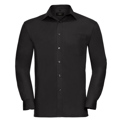 Camicie Men's Long Sleeve Pure Cotton Poplin Shirt colore black taglia S