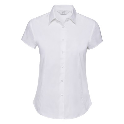 Camicie Ladies' Short Sleeve Easy Care Fitted Shirt colore white taglia XS