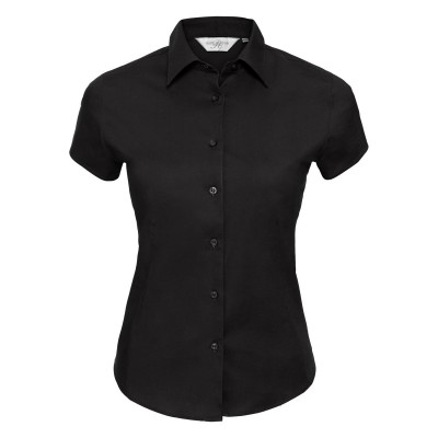 Camicie Ladies' Short Sleeve Easy Care Fitted Shirt colore black taglia XS