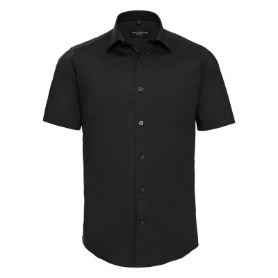 Camicie Men's Short Sleeve Easy Care Fitted Shirt colore black taglia S