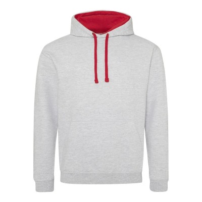 Felpe Varsity Hoodie colore heather grey/fire red taglia S